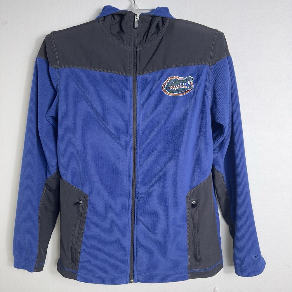 Florida Gators YOUTH M(12-14) Hooded Jacket Colosseum Full Zip Fleece Blue Black - Picture 3 of 11